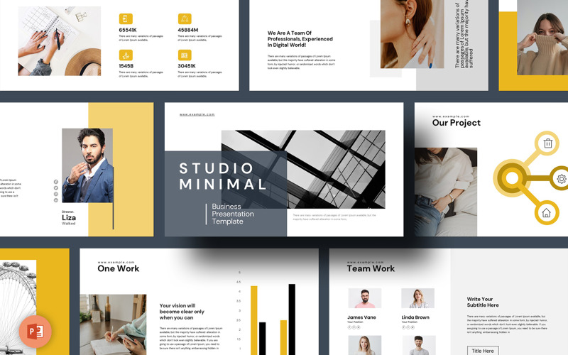 Modello di presentazione PowerPoint Minimal di Studio