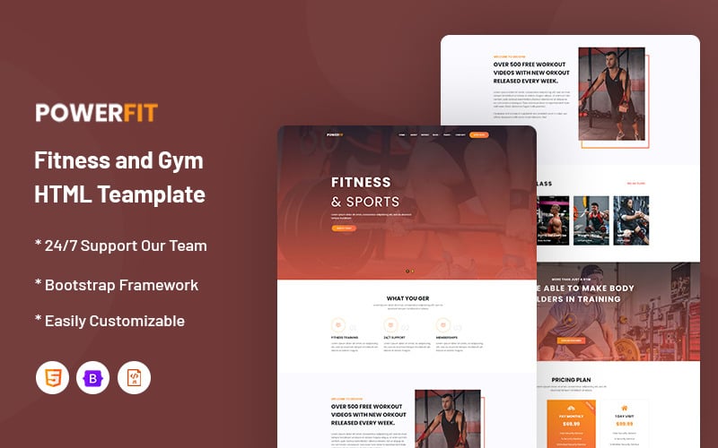 Powerfit – Plantilla de sitio web de fitness y gimnasio