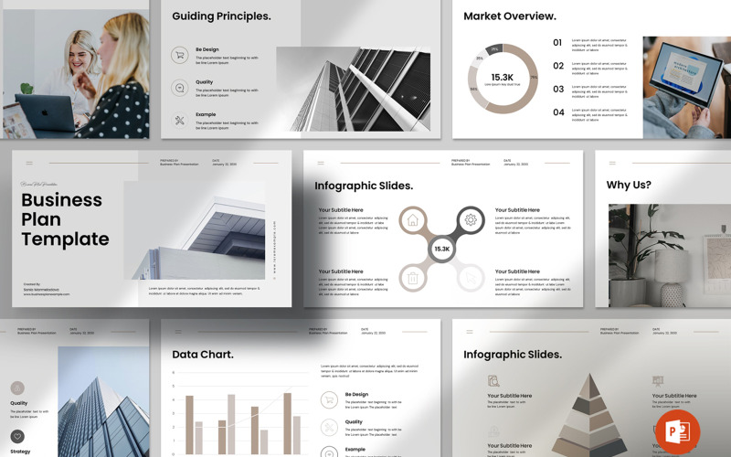 商业计划 PowerPoint 布局模板。