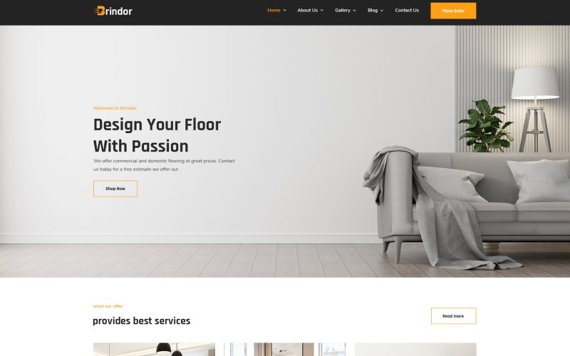 Brindor — HTML5-шаблон напольных покрытий и плитки