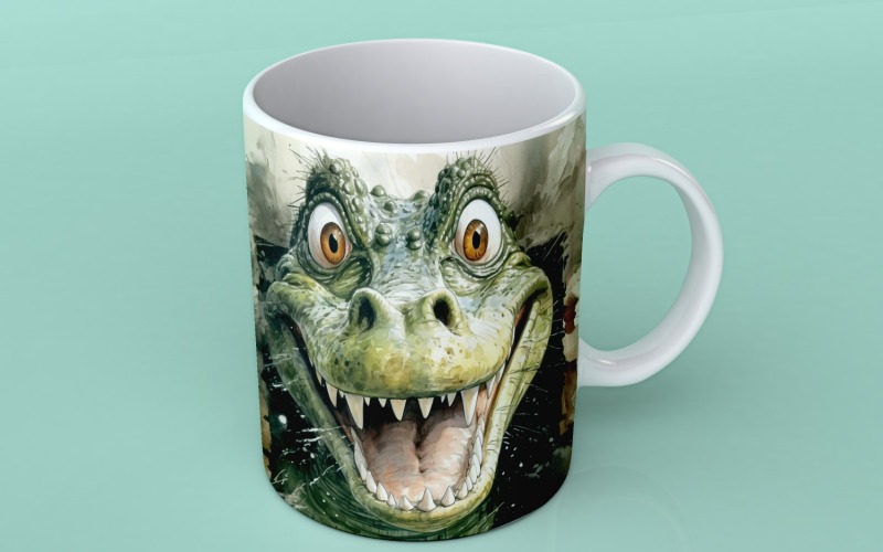cabeça de animal engraçado crocodilo espreitando no fundo branco 6