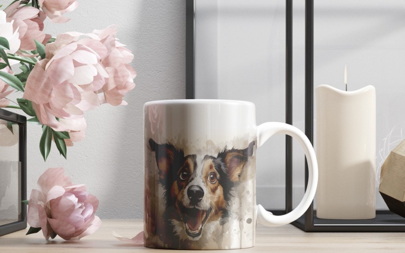 cachorro engraçado cabeça de animal espreitando no fundo branco 2