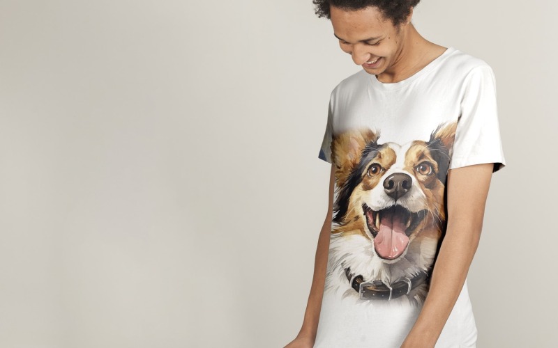 cachorro engraçado cabeça de animal espreitando no fundo branco
