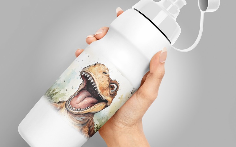 Dinosaurier lustiger Tierkopf, der auf weißem Hintergrund späht 4