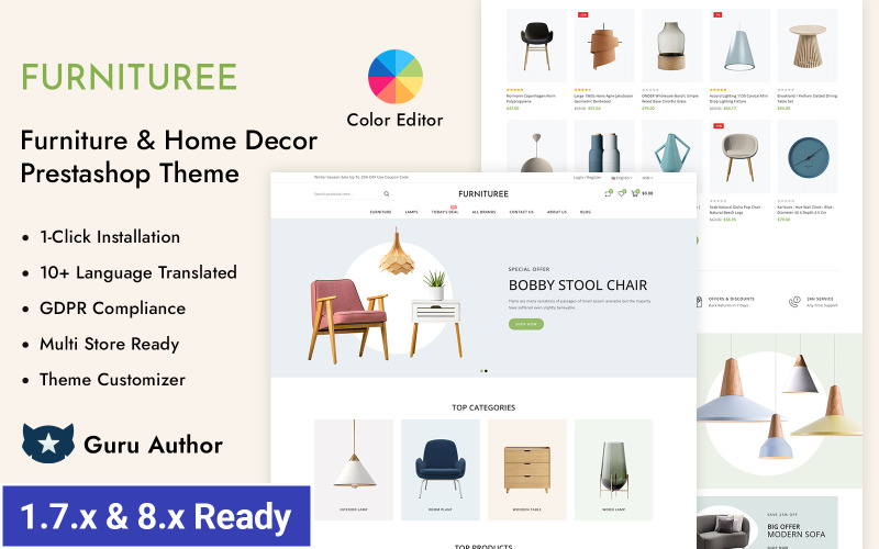 Furnituree – адаптивна тема Prestashop для магазину меблів і домашнього декору