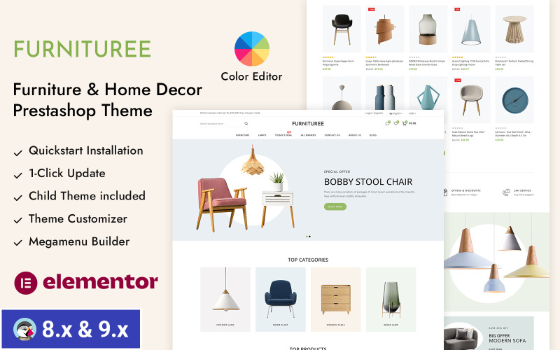 Furnituree – адаптивна тема Prestashop для магазину меблів і домашнього декору
