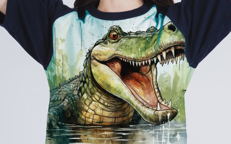 Tête d'animal drôle de crocodile furtivement sur fond blanc 5