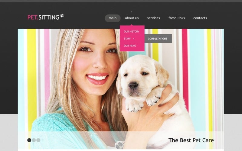 Pet Sitting Website Template 38098 TemplateMonster