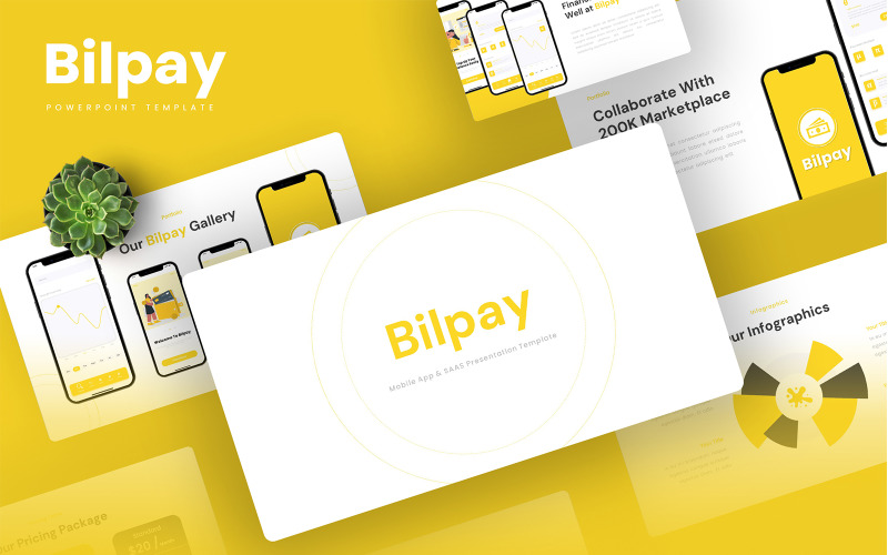 Bilpay – Aplicación móvil y plantilla de PowerPoint SAAS