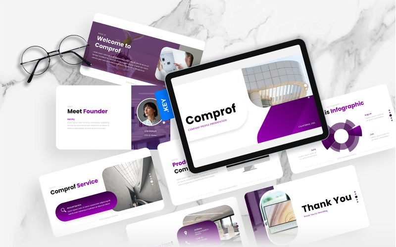 Comprof – 公司简介主题演讲模板
