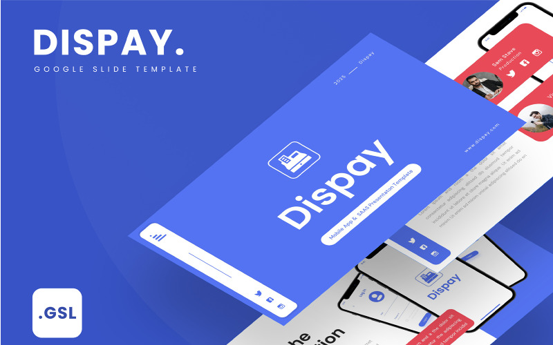 Dispay – Mobilapp och SAAS Google Slides-mall