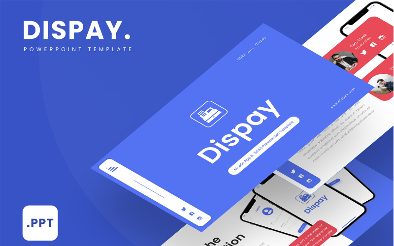 Dispay – Modèle PowerPoint pour application mobile et SAAS