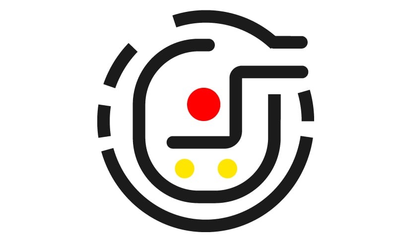 Egy egészen modern minimalista logó az e-kereskedelmi cég logójához