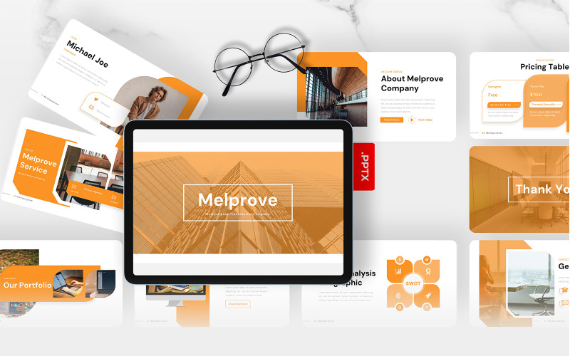 Melprove – Mehrzweck-PowerPoint-Vorlage - TemplateMonster