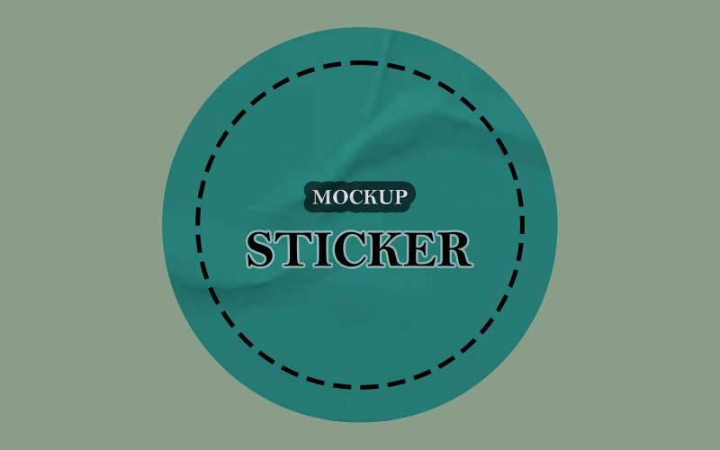 Round Sticker Mockup PSD Template 30