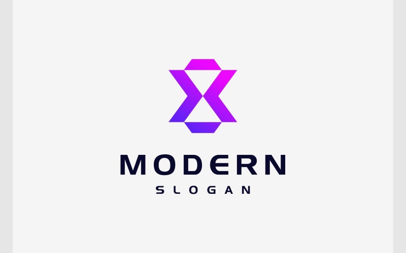 Bokstaven X Modern Monogram Logotyp