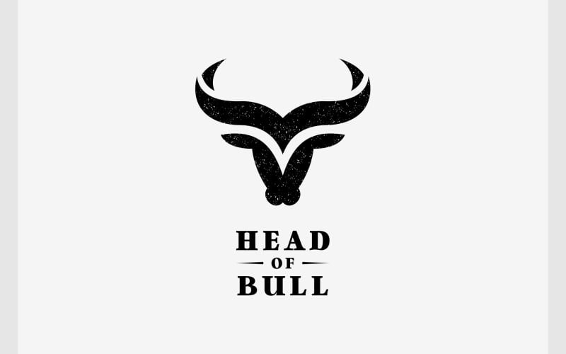 Bull Cattle Ranch rustik logotyp
