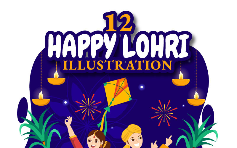 12 Illustration du joyeux festival de Lohri