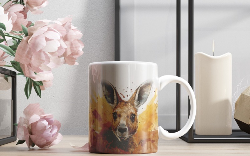 kangroo vicces állatfej les fehér alapon 1