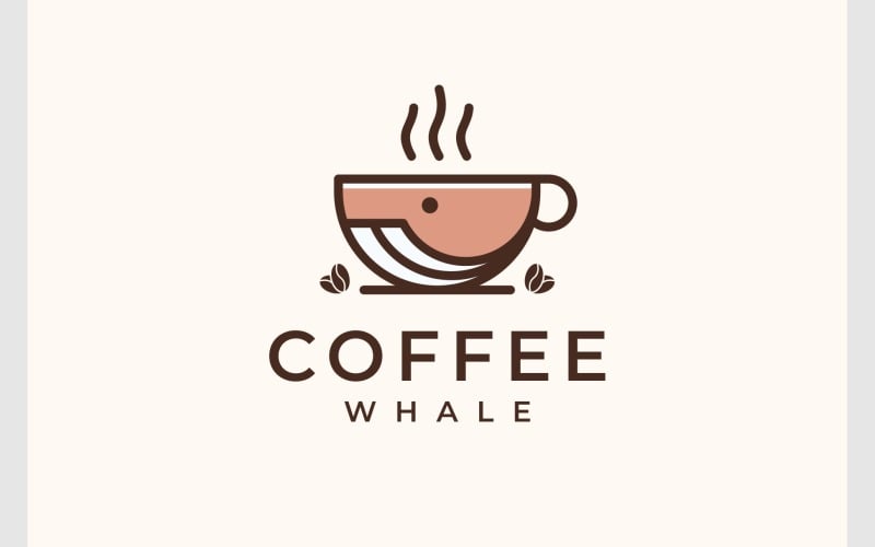 Kreativní Logo Coffee Whale