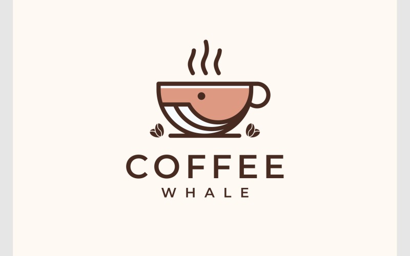 Kreatywne logo wieloryba kawowego