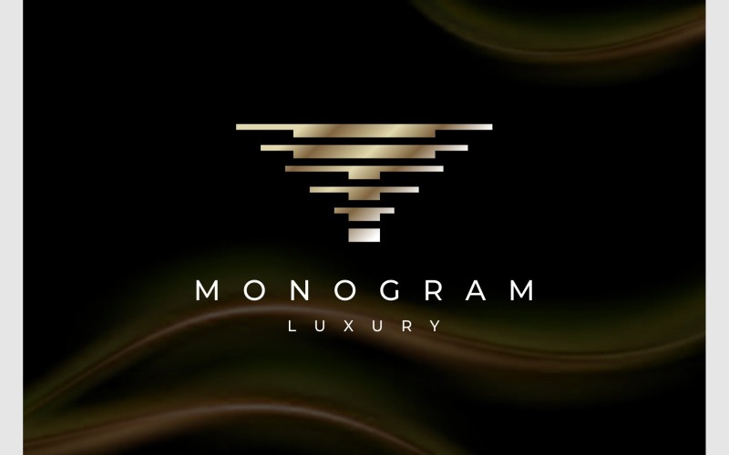 Letter T Initial Gold Luxury Logo