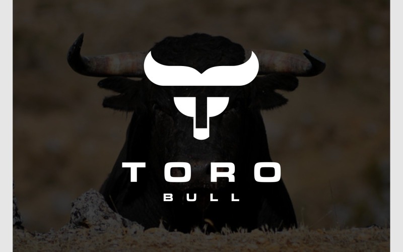 Lettre T, tête, taureau, mascotte, logo
