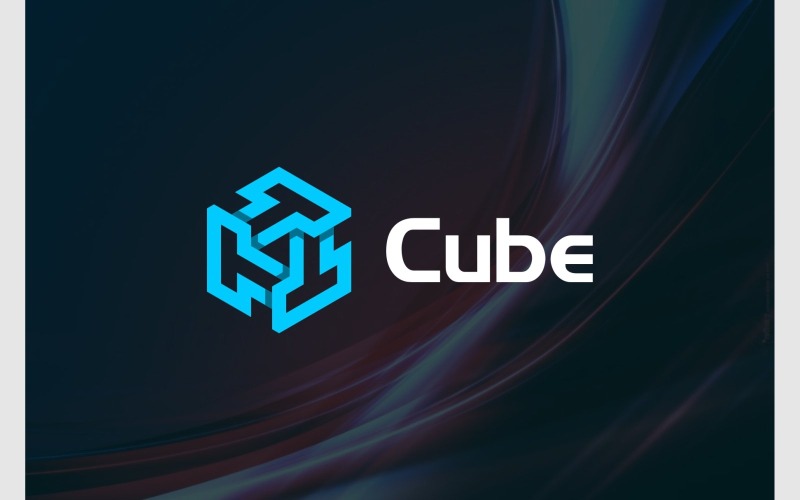 Písmeno Triple T Cube Izometrické 3D Logo