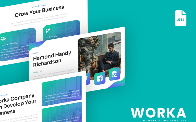 Worka – SEO marketing Google Slides sablon