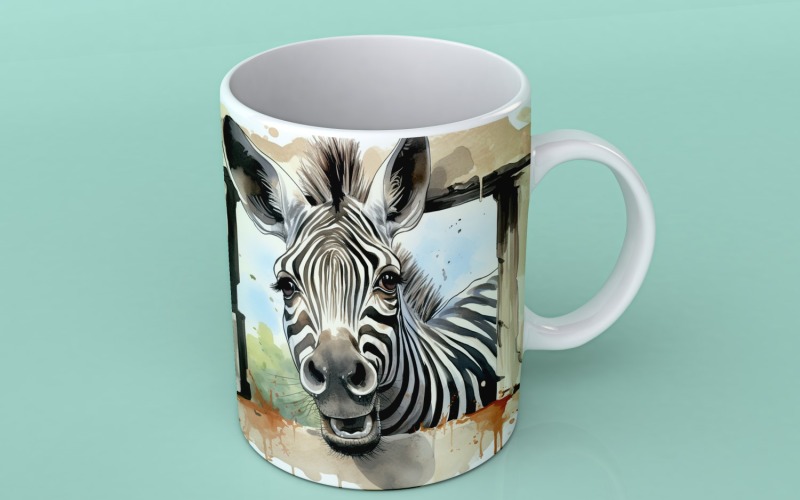 Zebra grappige dierenkop gluren op witte achtergrond 1