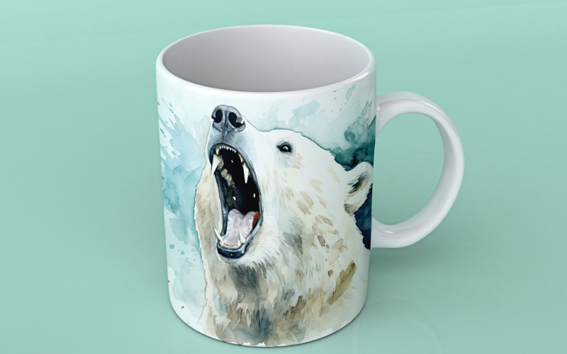 Eisbär lustiger Tierkopf, der auf weißem Hintergrund späht 3