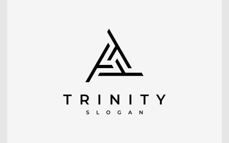 Harf Üçlü T Simetri Üçgen Logo