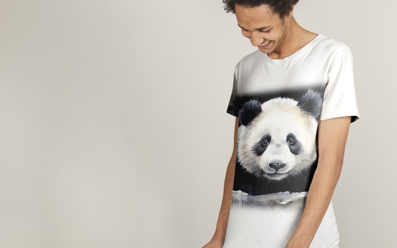 Panda komik hayvan kafası beyaz arka plana bakıyor 4