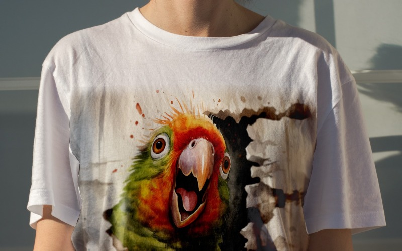 pappagallo divertente testa di animale che dà una occhiata su sfondo bianco 2