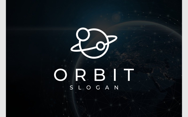 Простий логотип планети Орбіта Всесвіту