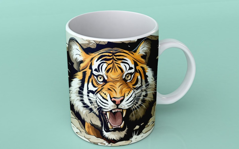 Vicces tigris Állatfej kandikál fehér alapon 5