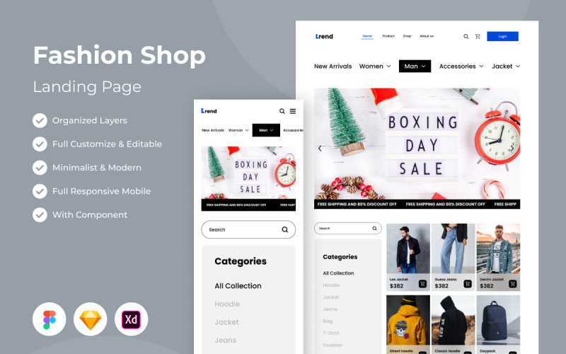 Tendance - Page de destination de la mode V2
