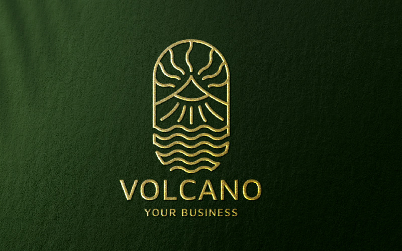 Modelo de logotipo da montanha do vulcão