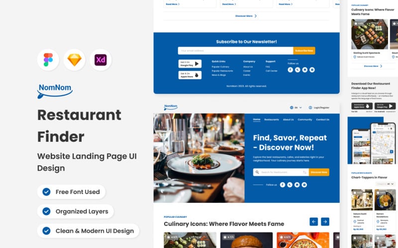 NomNom – Website-Landingpage für mobile Apps V2