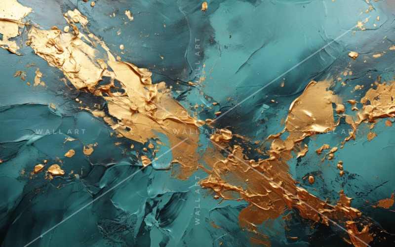Абстрактные выражения искусства с золотой фольгой 40.