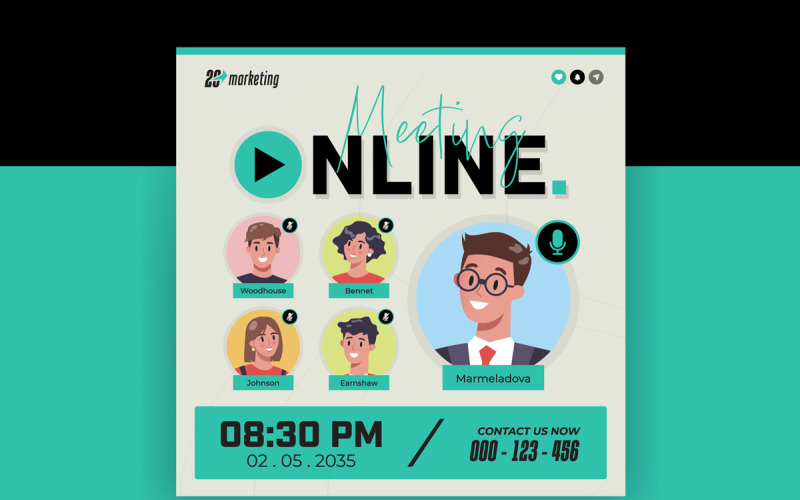 Online Meeting Template Layout #380885 - TemplateMonster