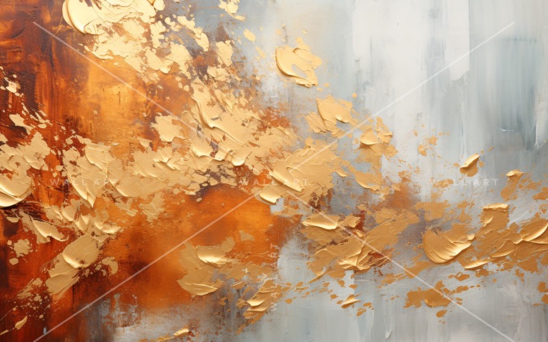 Arte de parede elegante em folha dourada 68