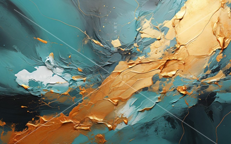Expresiones abstractas del arte de la lámina dorada 69