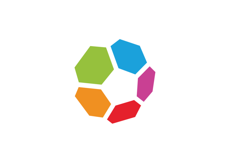 Hatszögek színes vektor logo tervezősablon