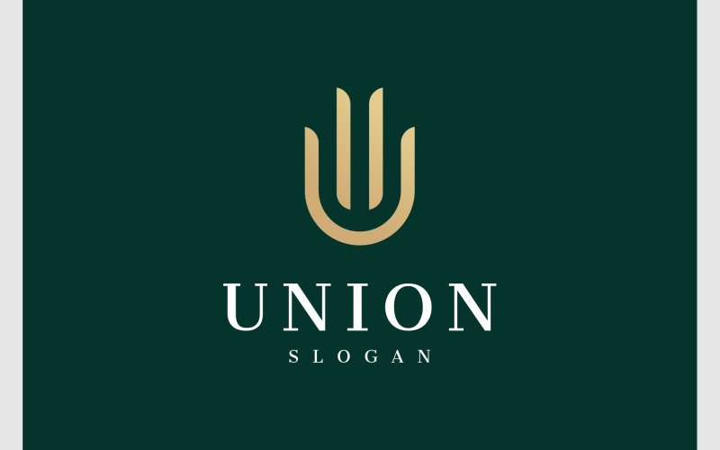 Písmeno U Zlaté Elegantní Monogram Logo