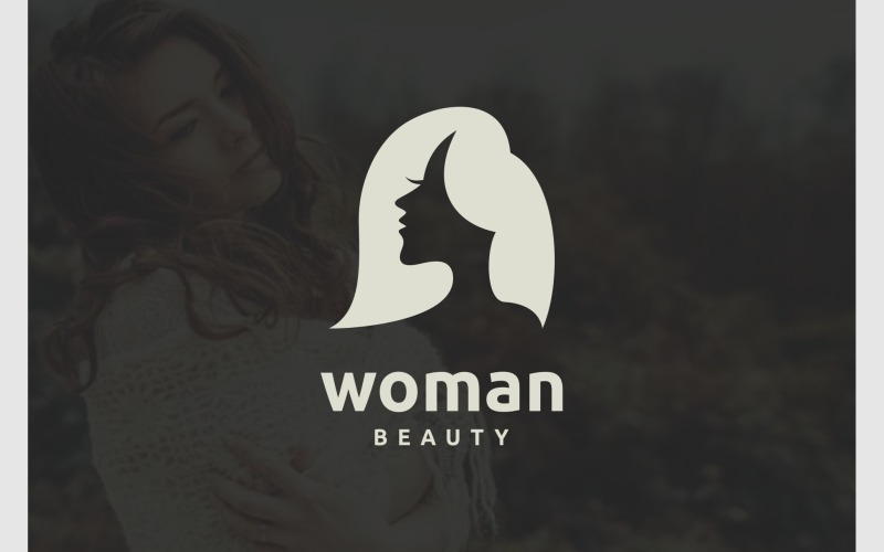 Yüz Kadın Güzellik Siluet Logo