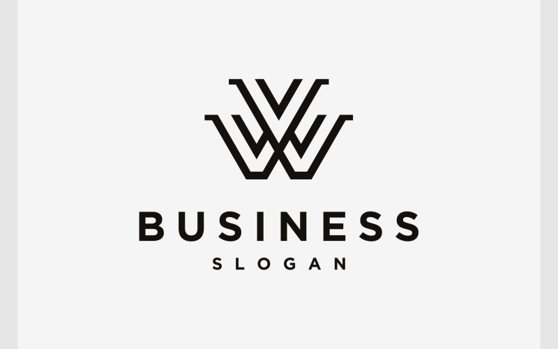 字母 VW WV 简单会标标志