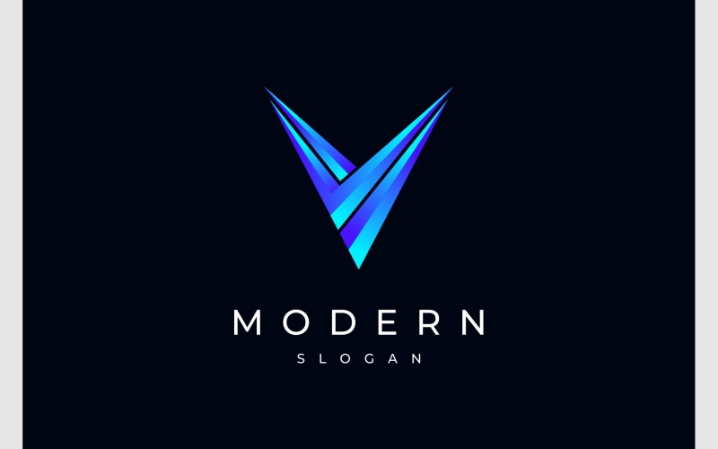 Bokstaven V färgglad modern logotyp