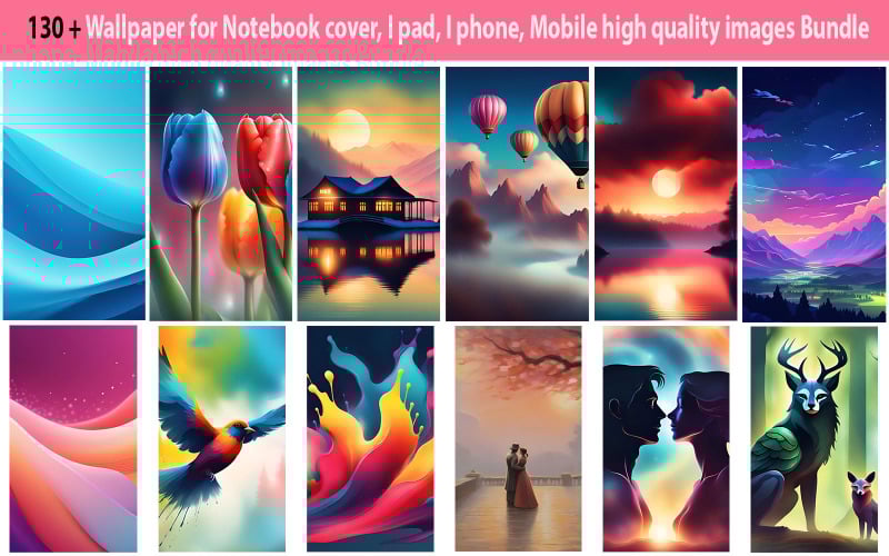 130 + Papel de parede para capa de notebook, I pad, I phone, Pacote de imagens móveis de alta qualidade