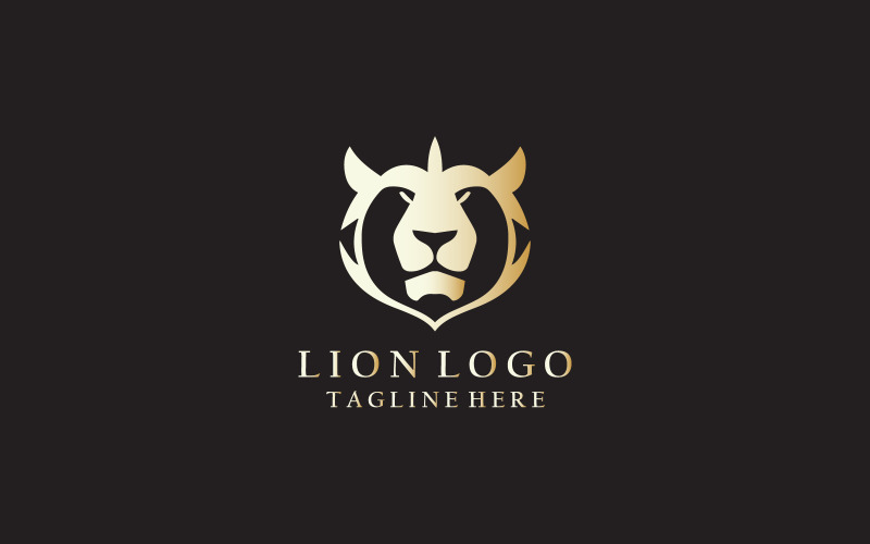 Leeuw gezicht Logo Vector sjabloon